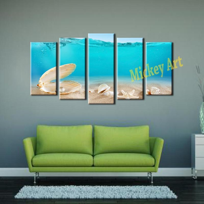 800x800 Beautiful Seashells, Starfish And Pearl Under The Sea - Starfish Painting Canvas