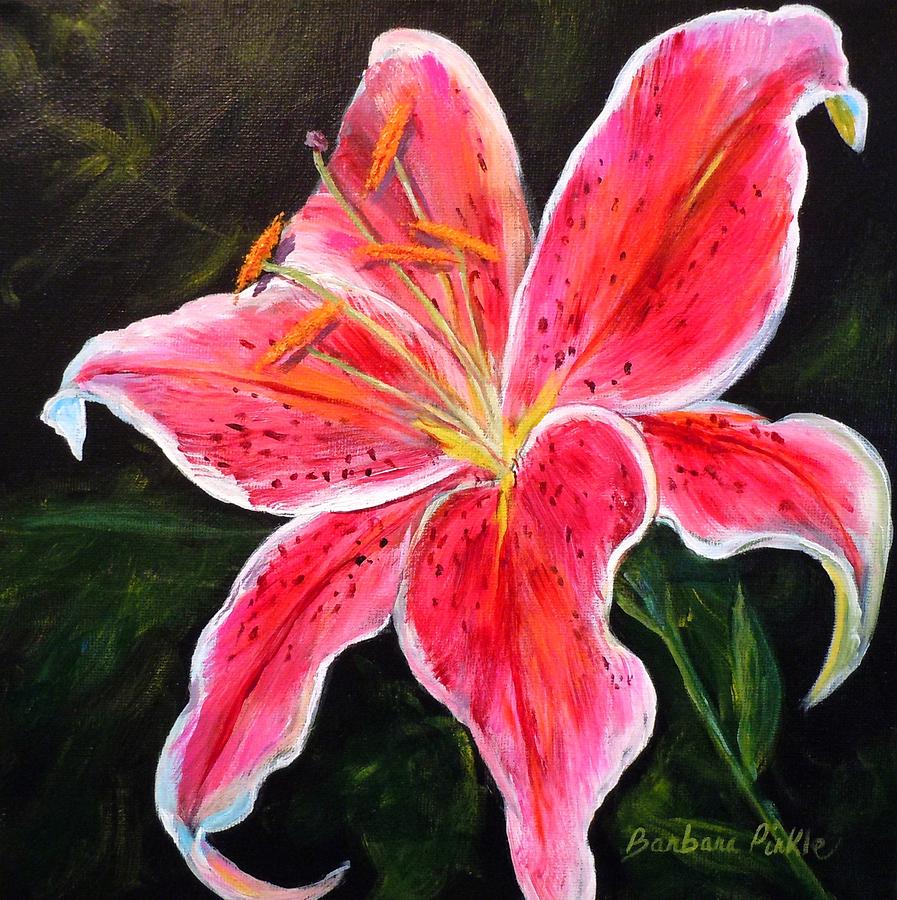 897x900 Stargazer Ii Painting By Barbara Pirkle - Stargazer Lily Painting