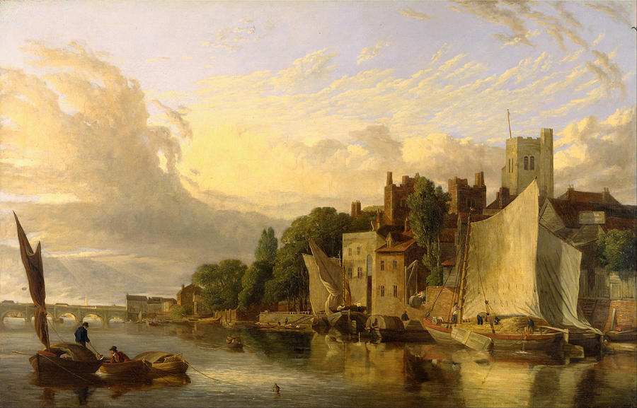 900x577 Lambeth From The River Looking Towards Westminster Bridge Painting - Stark Painting