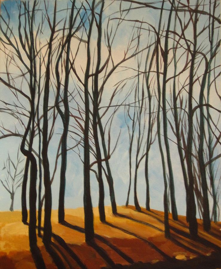 739x900 Stark Trees Painting By Katrina West - Stark Painting