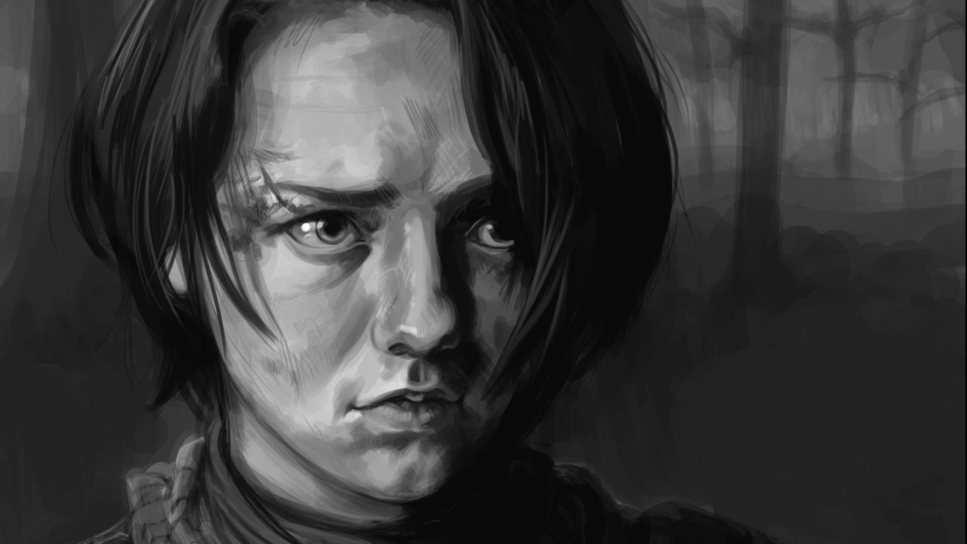 1920x1080 Arya Stark - Stark Painting