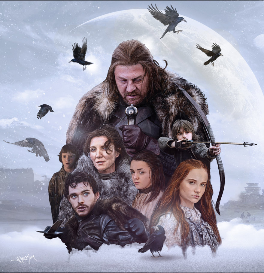 879x909 Game Of Thrones House Stark Painting By Hax09 - Stark Painting