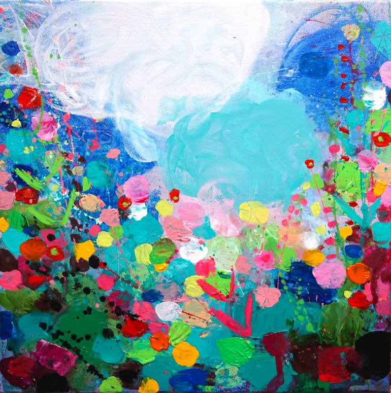 770x775 Saatchi Art Flowers By Starlight Painting By Sandy Dooley - Starlight Painting