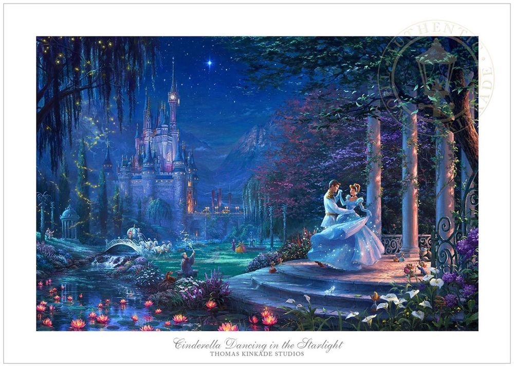 1000x714 Thomas Kinkade Studios Cinderella Dancing In The Starlight 12 X 18 - Starlight Painting