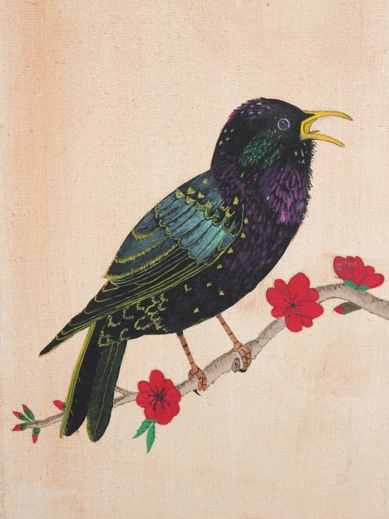 770x1027 Saatchi Art Starling Painting By Clive Lloyd - Starling Painting