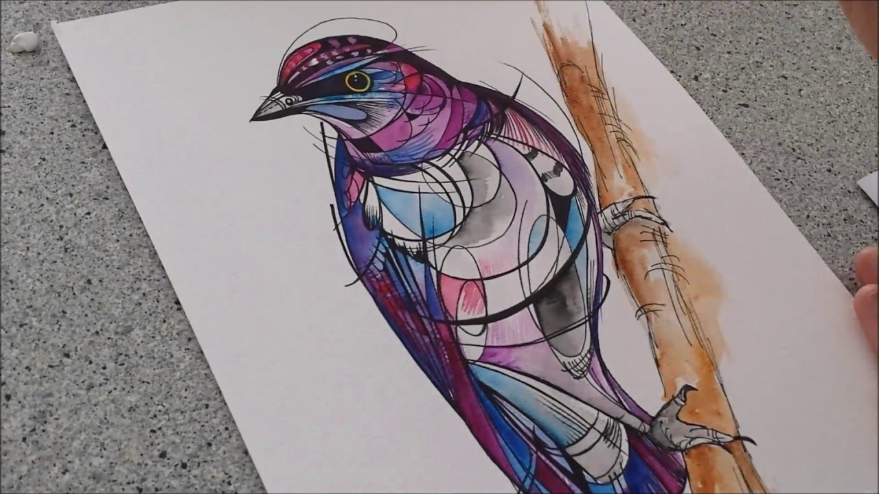 1280x720 Violet Back Starling - Starling Painting