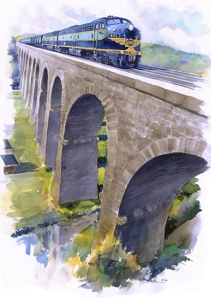 710x1000 Erie Railroad - Starrucca Viaduct Painting