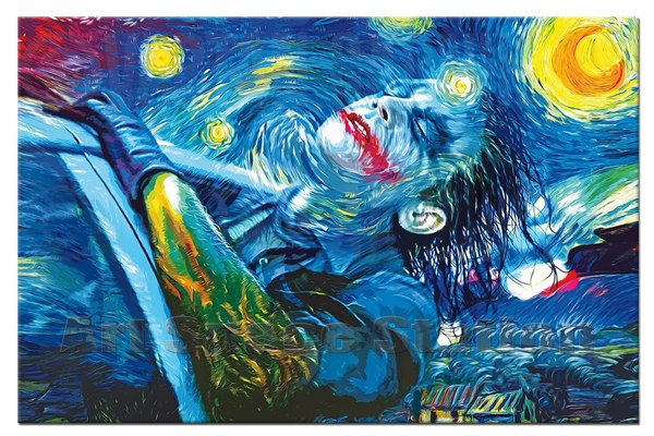 600x400 No Frame Starry Night Joker Abstract Oil Painting Printing - Starry Night Joker Painting