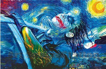 425x275 Print Canvas No Frame Starry Night Joker Abstract Oil Painting - Starry Night Joker Painting