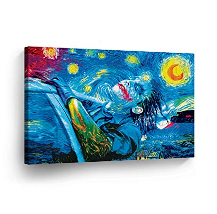425x418 Joker Van Gogh Oil Paint Starry Night Decorative Art - Starry Night Joker Painting