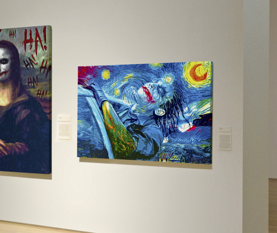 900x758 Artfido Buy Art Online The Starry Knight (Vangogh Tribute - Starry Night Joker Painting