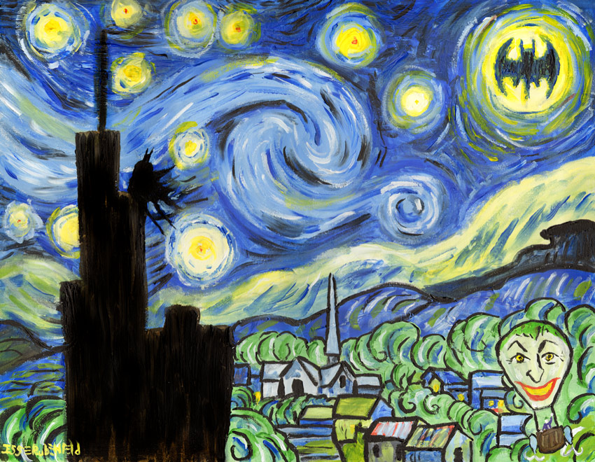 850x660 Dark Starry Night By Crossstreet - Starry Night Joker Painting