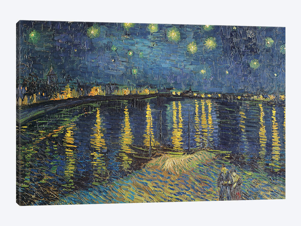 1000x750 Starry Night Over The Rhone, 1888 Canvas W Vincent Van Gogh - Starry Night Over The Rhone Painting