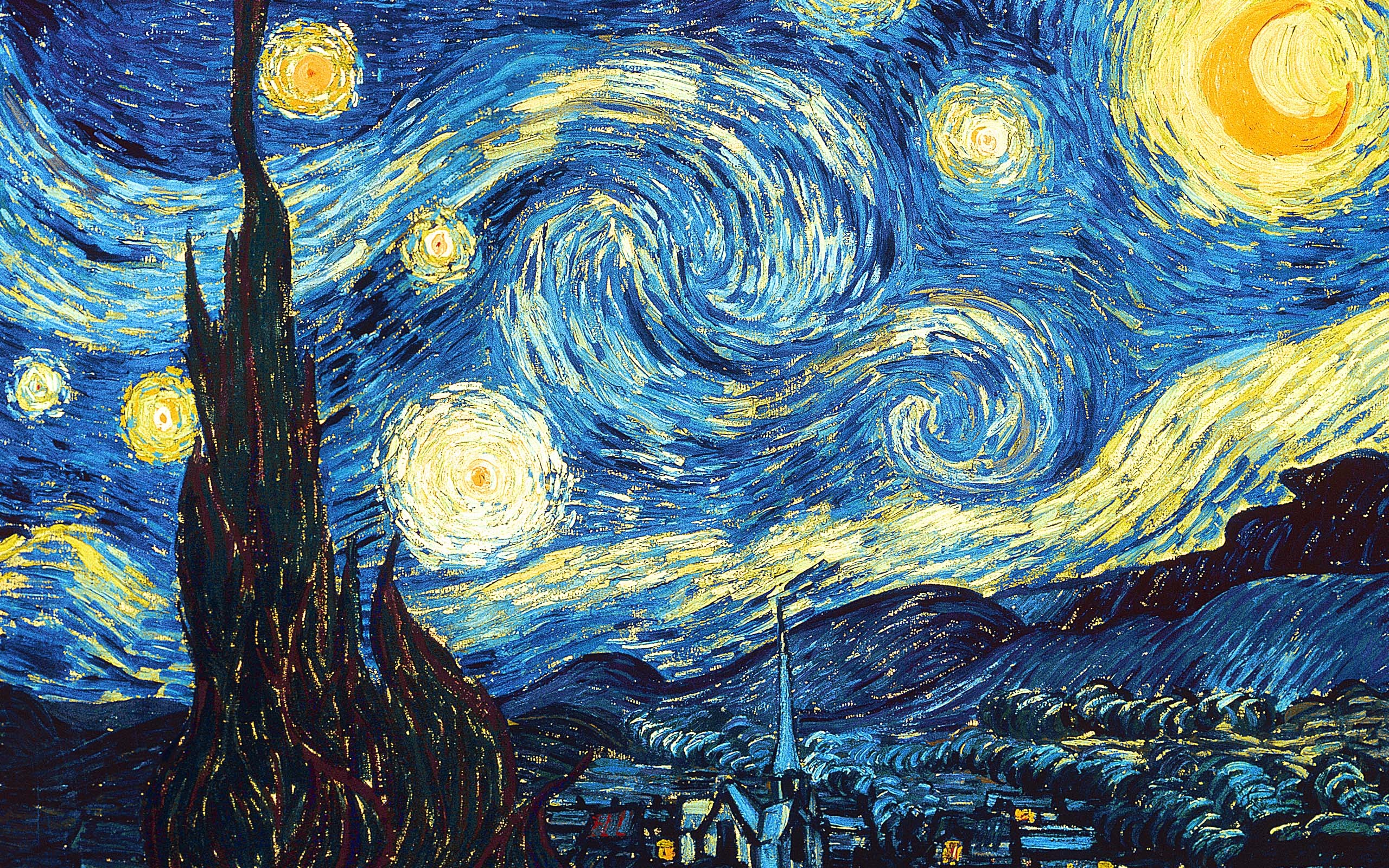 2560x1600 The Starry Night By Vincent Van Gogh (1889) The Squirrel Review - Starry Night Painting