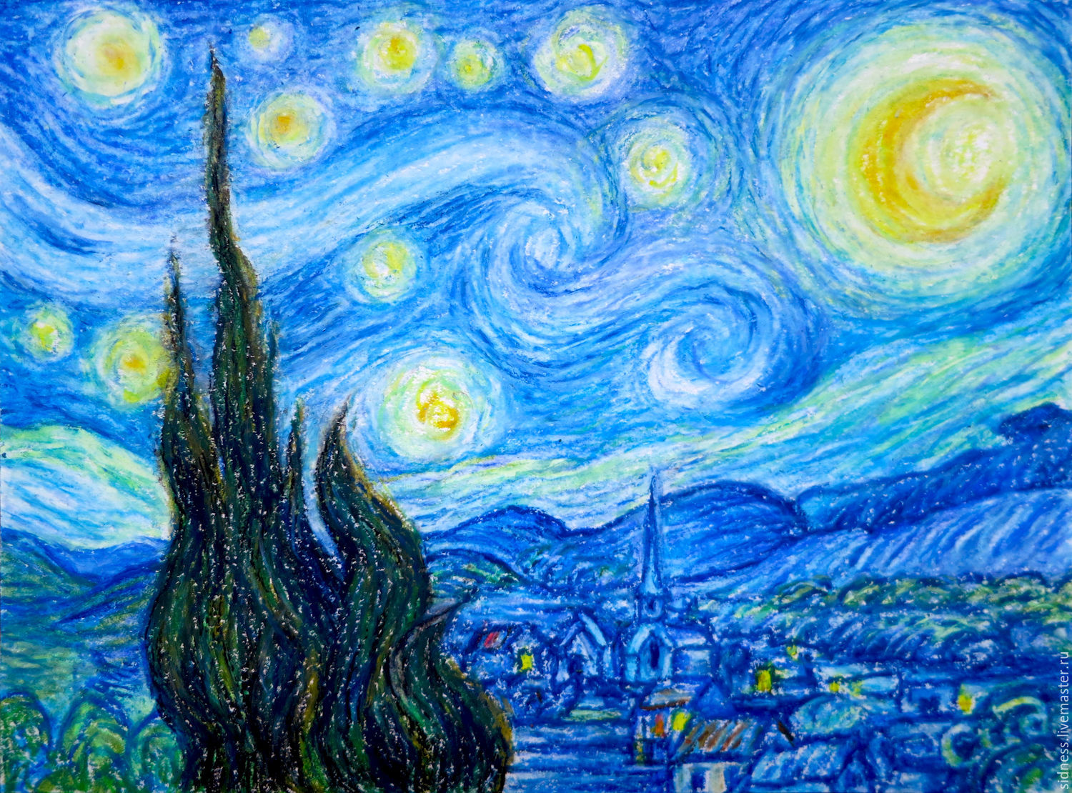 1500x1110 The Painting Starry Night Van Gogh Free Copy Shopline - Starry Night Painting
