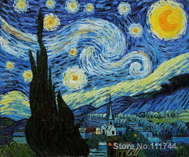 640x533 Hand Painted Vincent Van Gogh Oil Painting Reproductions Starry - Starry Night Painting
