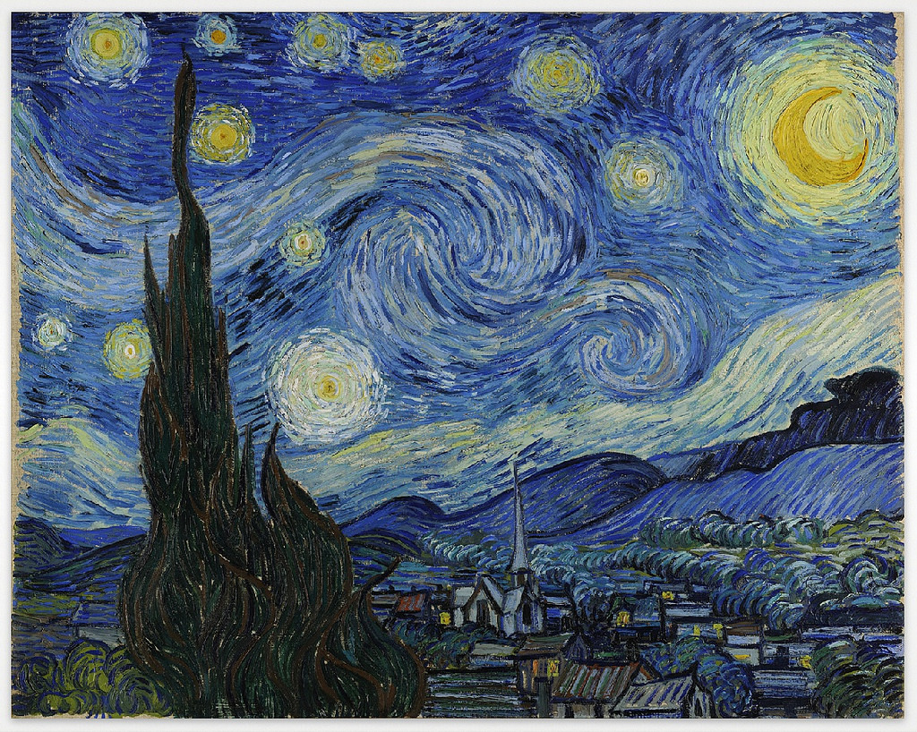 1024x818 Starry Night By Vincent Van Gogh In Moma The Museum - Starry Night Painting Location