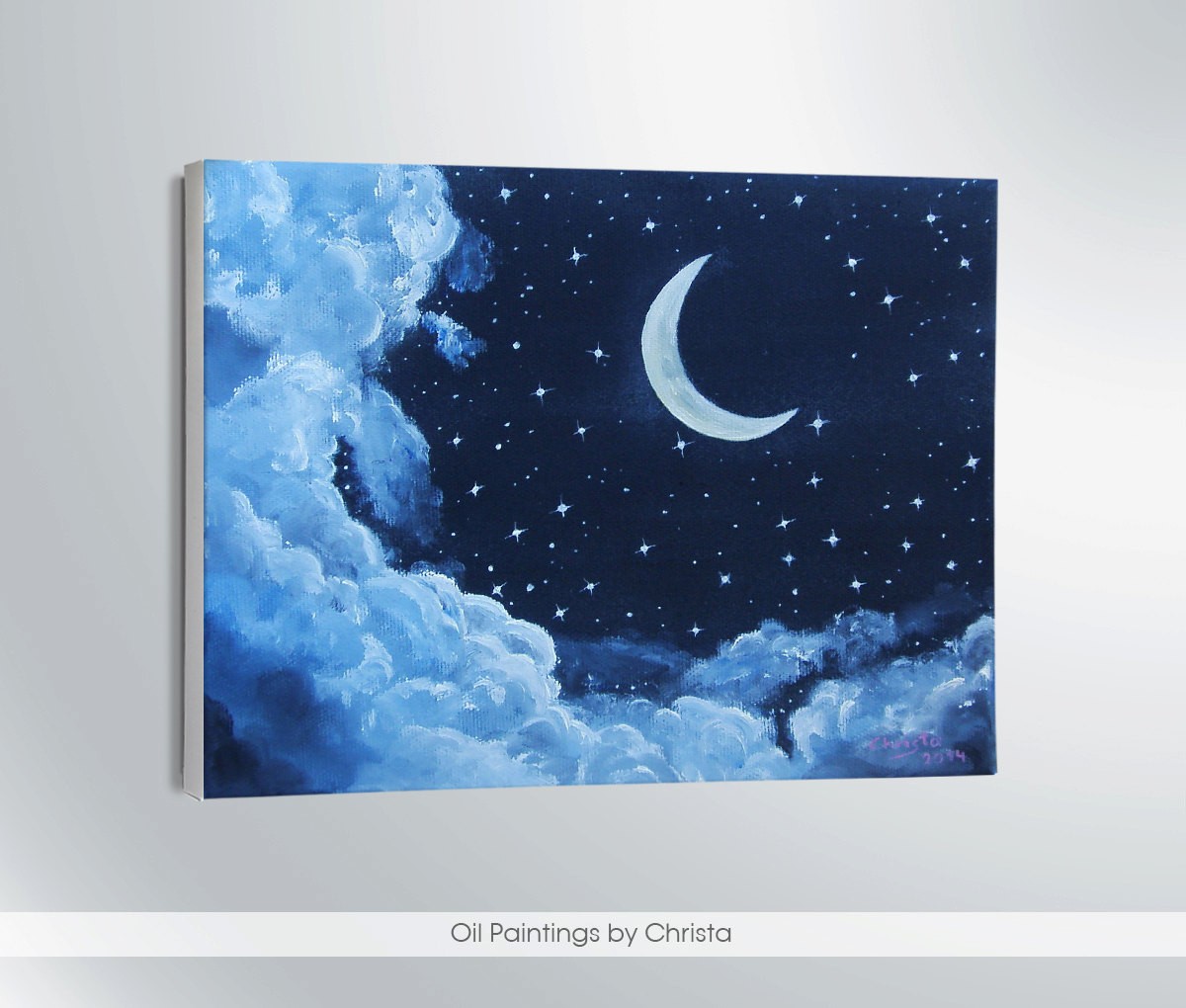 1200x1020 Moon Painting Oil Painting 8x10i Stars - Stars And Moon Painting