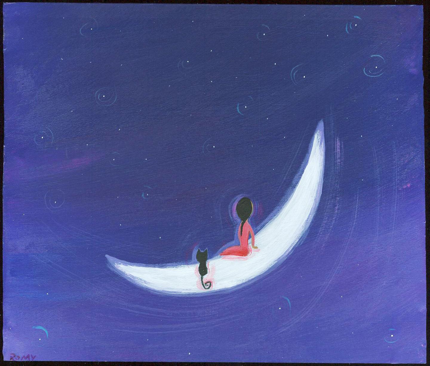 1440x1227 Mexican Folk Art Paintings Original Artwork Direct From The Artist - Stars And Moon Painting