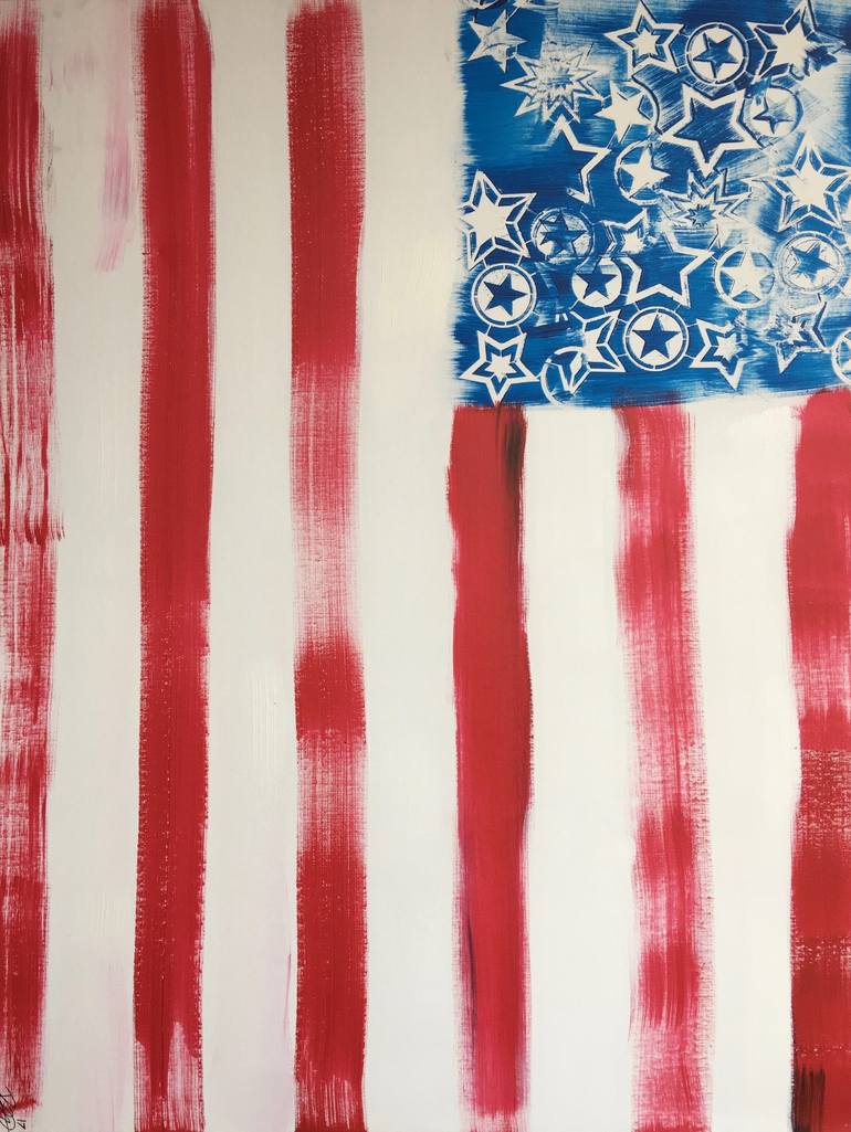 770x1025 Saatchi Art Stars And Stripes Painting By Jamie Lawrence - Stars And Stripes Painting