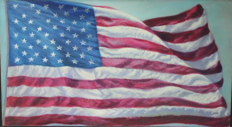 770x424 Saatchi Art Stars And Stripes Painting By Peter Arguimbau - Stars And Stripes Painting