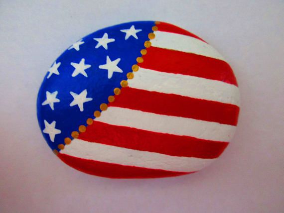 570x428 Stars And Stripes Painted Rock Kindness Rock Inspirations - Stars And Stripes Painting