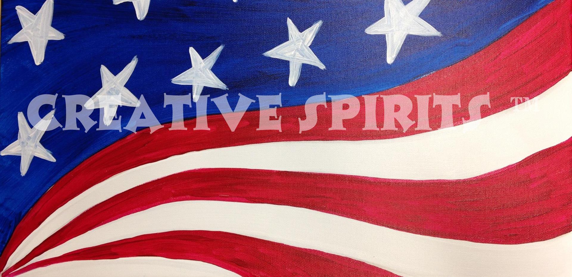1920x932 Flag Day Painting Stars And Stripes Creative Spirits Ames - Stars And Stripes Painting