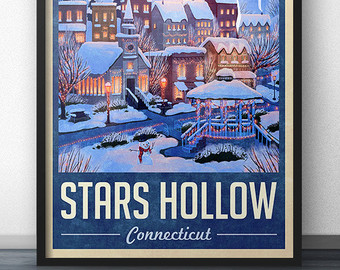 340x270 Stars Hollow Autumn Festival Travel Poster - Stars Hollow Painting