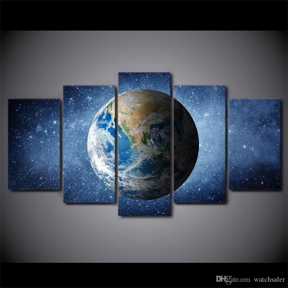 960x960 2018 Hd Printed Canvas Art Space Universe Stars Painting Blue - Stars Painting