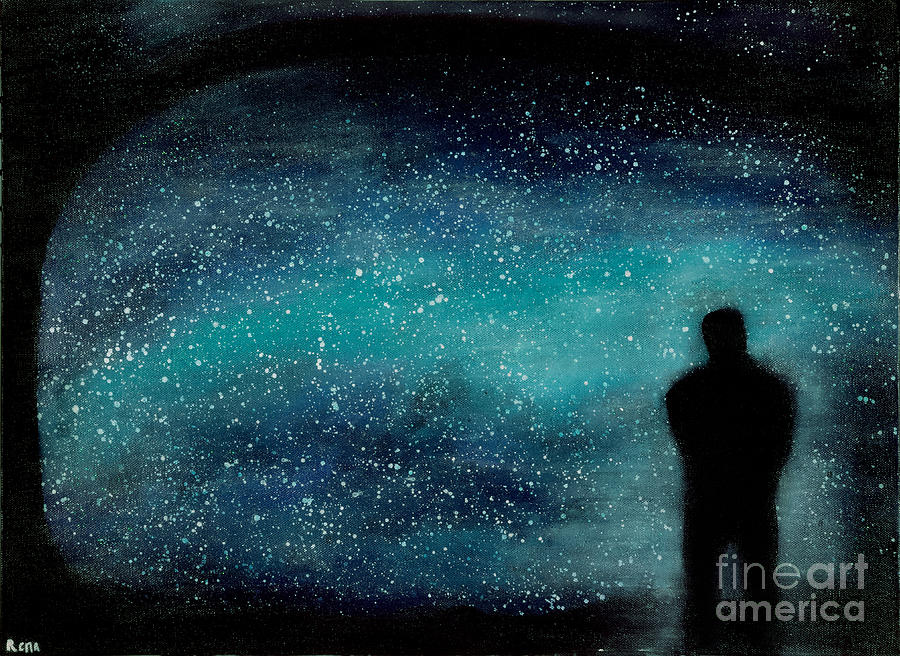900x656 Meditation Under The Stars Painting By Nari - Stars Painting