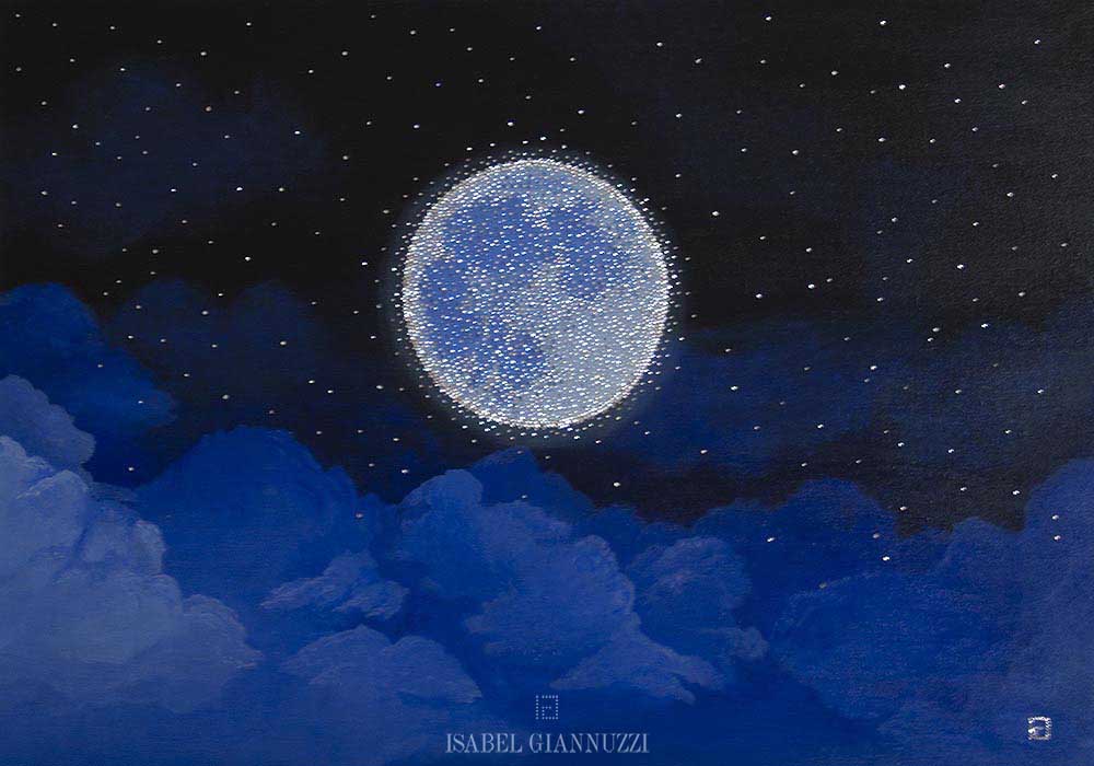 1000x700 Moon Light Painting - Stars Painting