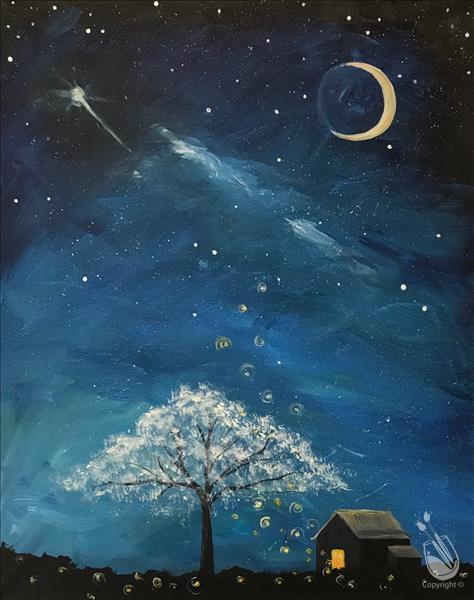 474x600 Cabin Under The Stars - Stars Painting