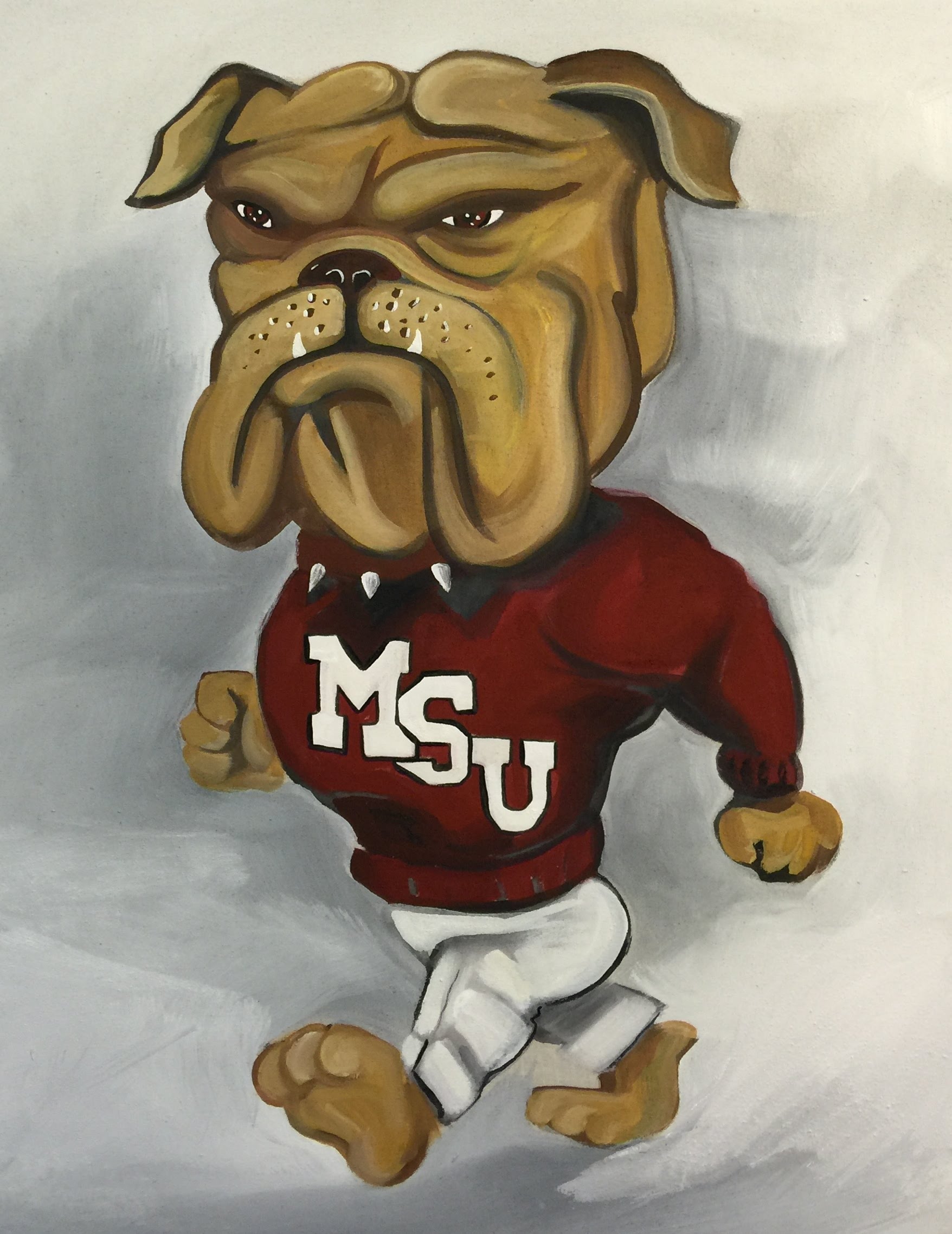 1756x2276 Mississippi State University Bulldog Painting By Henry Muse - State Painting