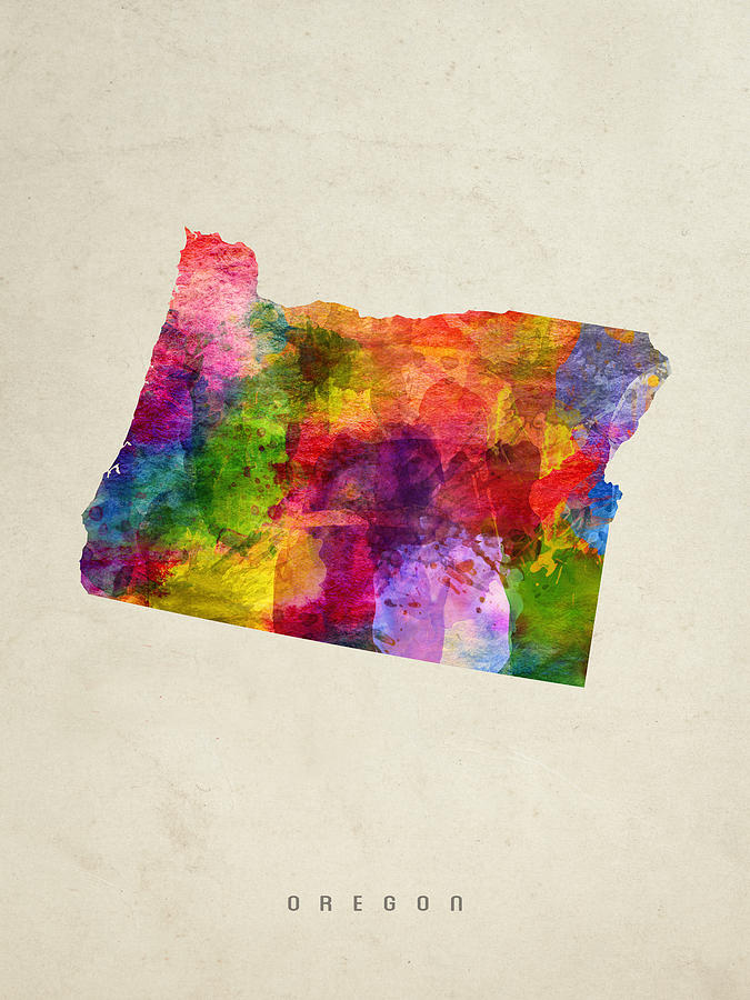 675x900 Oregon State Map 02 Painting By Aged Pixel - State Painting