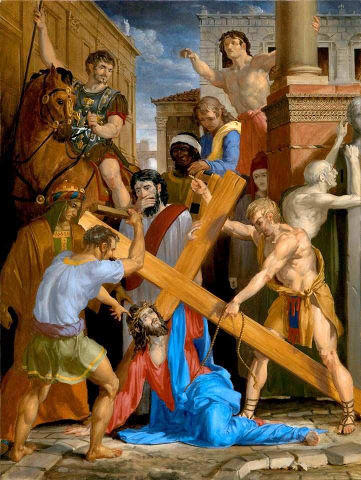 722x960 The Fourteen Stations Of The Cross Painted By Leonard Porter - Stations Of The Cross Painting