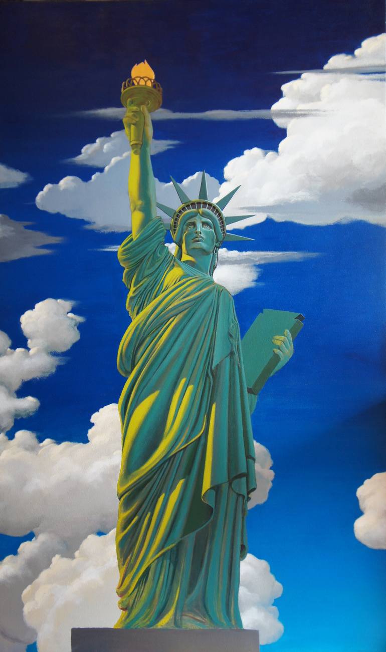 770x1301 Saatchi Art Lady Liberty Painting By The Gard Gallery - Statue Of Liberty Painting