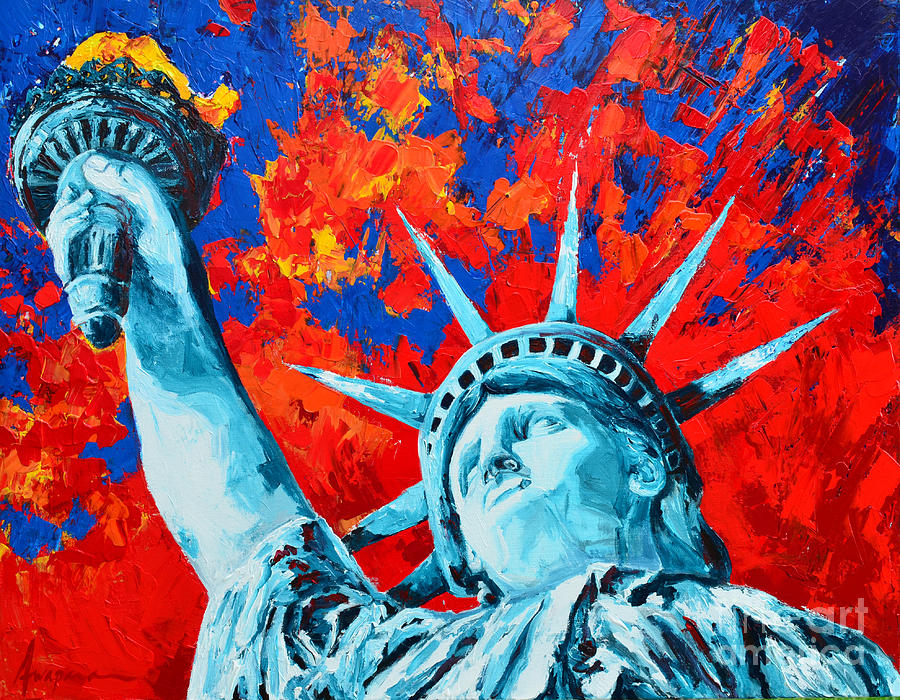 900x700 Statue Of Liberty - Statue Of Liberty Painting