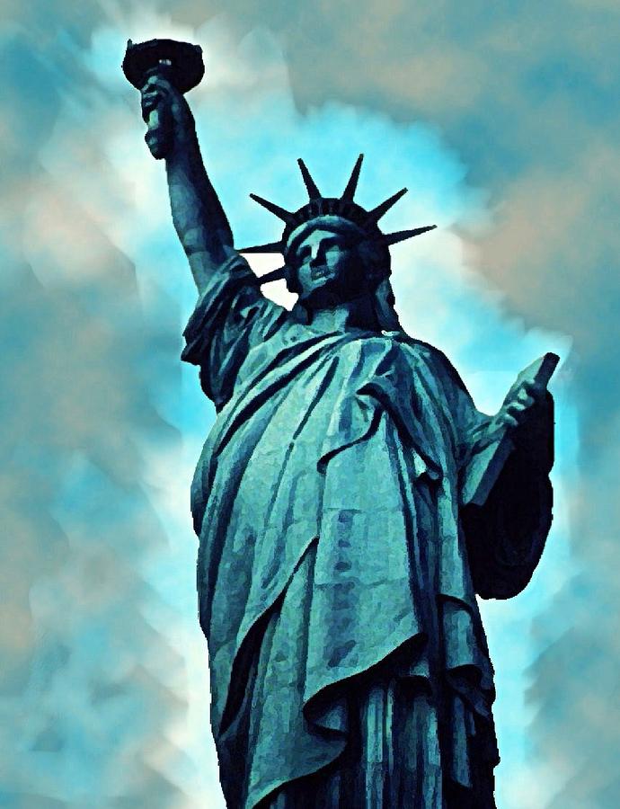 690x900 Statue Of Liberty Painting By Anke Wheeler - Statue Of Liberty Painting