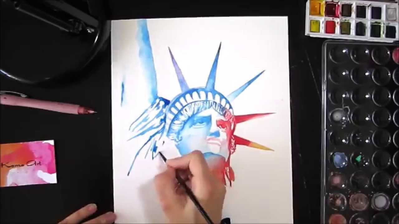 1280x720 Statue Of Liberty - Statue Of Liberty Painting