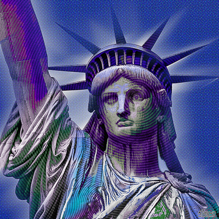 900x900 Lady Liberty Painting By Tony Rubino - Statue Of Liberty Painting