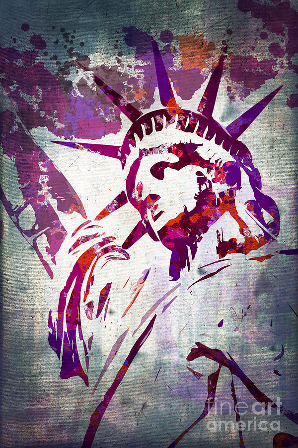600x900 Lady Liberty Watercolor Painting By Delphimages Photo Creations - Statue Of Liberty Painting