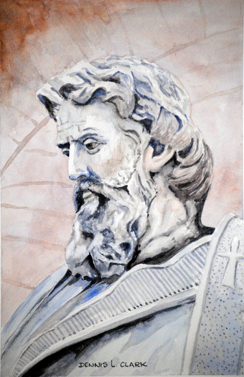500x773 How To Paint A Statue Bust In Watercolour - Statue Painting