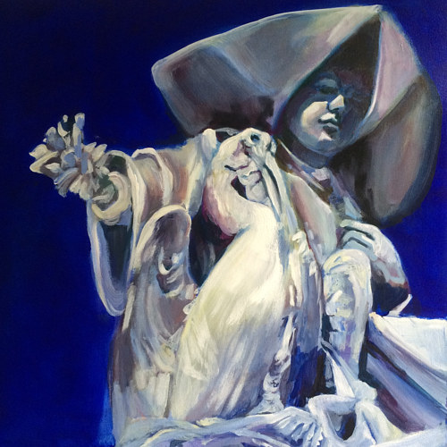 500x500 Moody Figurative Paintings By Ariel Lyons - Statue Painting