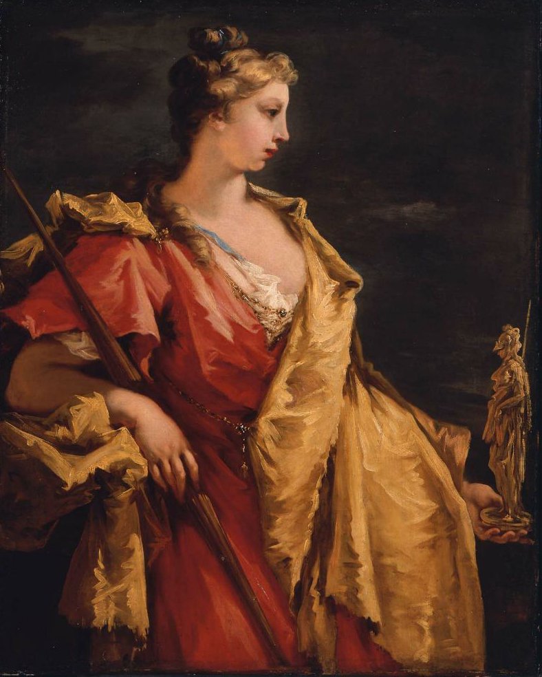 788x984 Nobility Holding A Statue Of Athena Painting Giovanni Antonio - Statue Painting