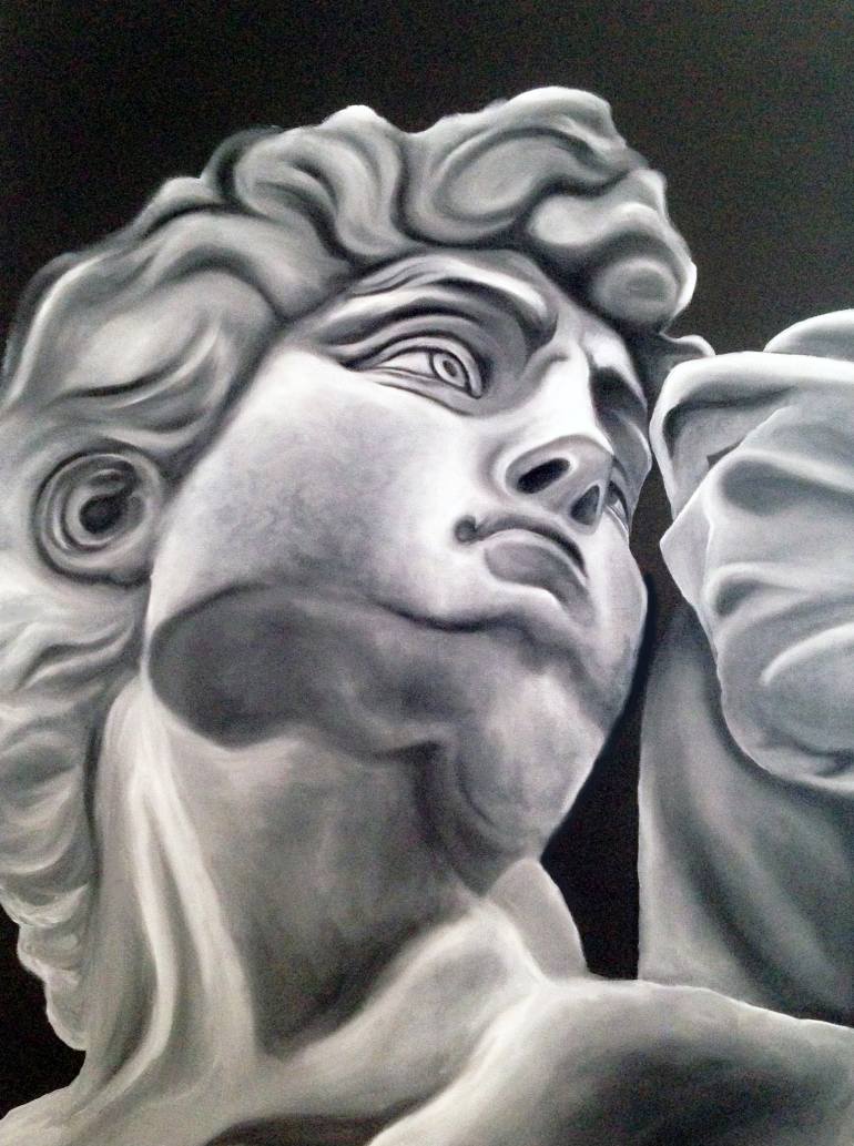 770x1033 Saatchi Art The Michelangelo's David Painting By Anna Russo Words Art - Statue Painting