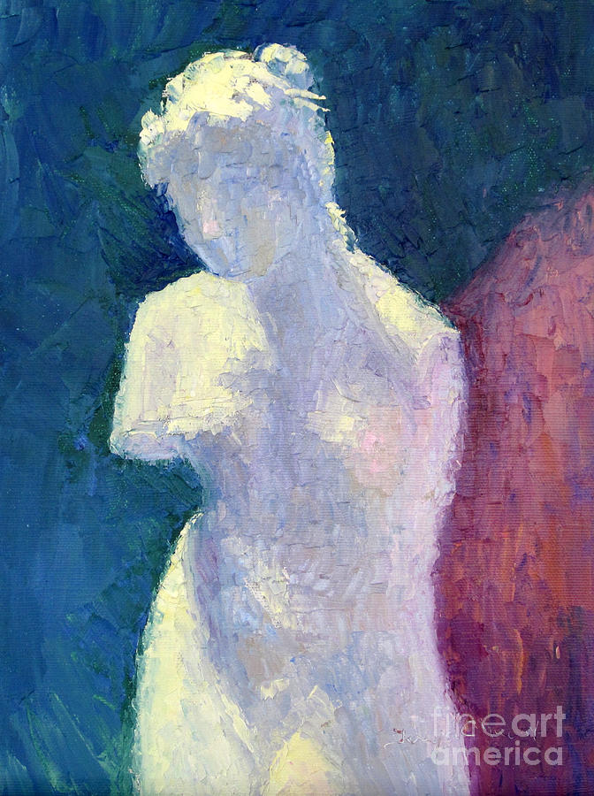 672x900 White Statue Painting By Terry Chacon - Statue Painting