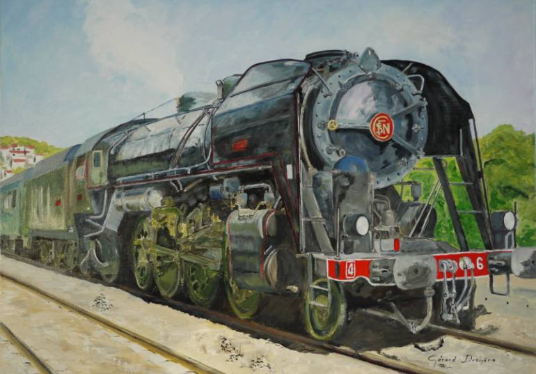 770x537 Saatchi Art Steam Engine Painting By Gerard Duchene - Steam Engine Painting