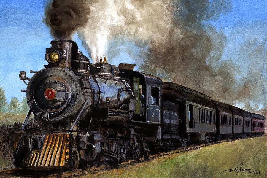 900x600 Steam Locomotive Painting By Dale Jackson - Steam Engine Painting