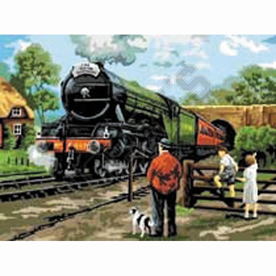 567x567 Shop Painting By Numbers - Steam Locomotive Painting