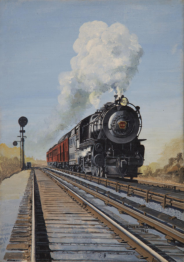 635x900 Lirr Steam Train Painting By Cora Monaghan - Steam Train Painting
